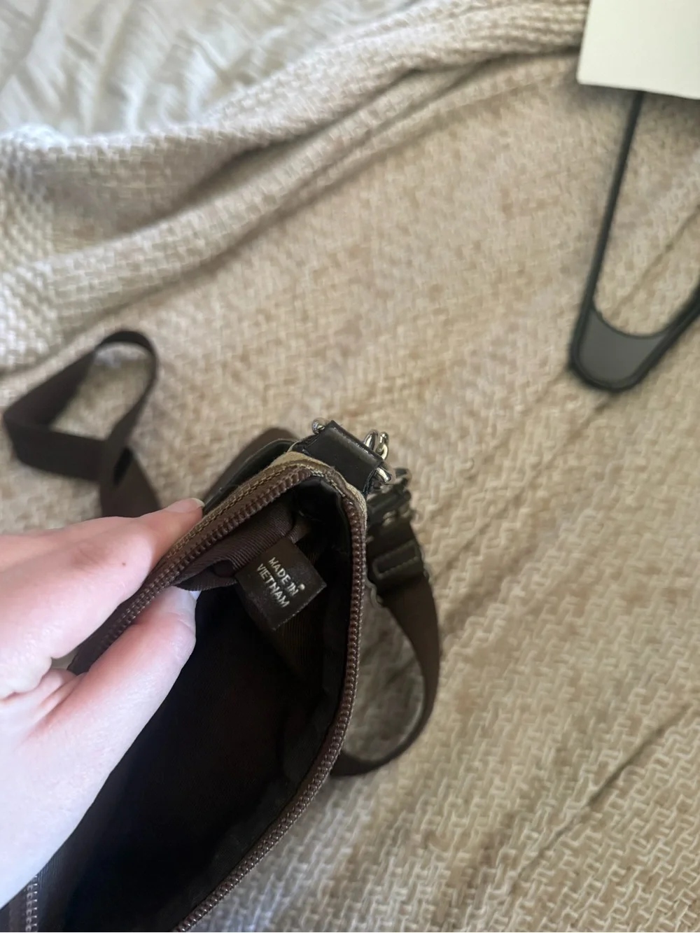 Vintage Coach Signature Canvas Brown Crossbody Bag